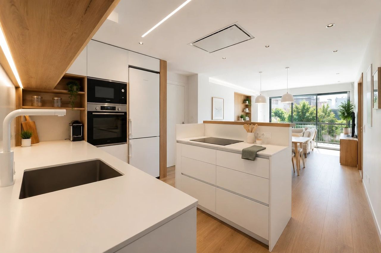 Reforma integral con cocina de isla en Salou
